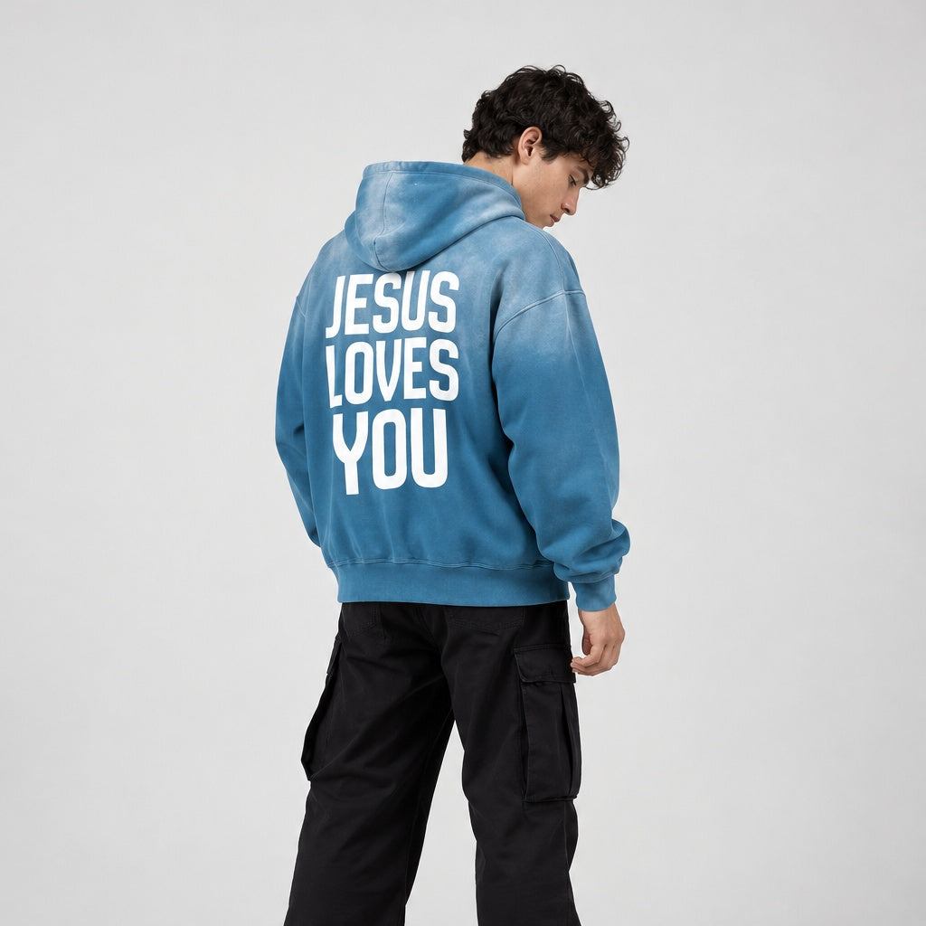 ''Jesus loves you'' Unisex Heavyweight Oversized Hoodie