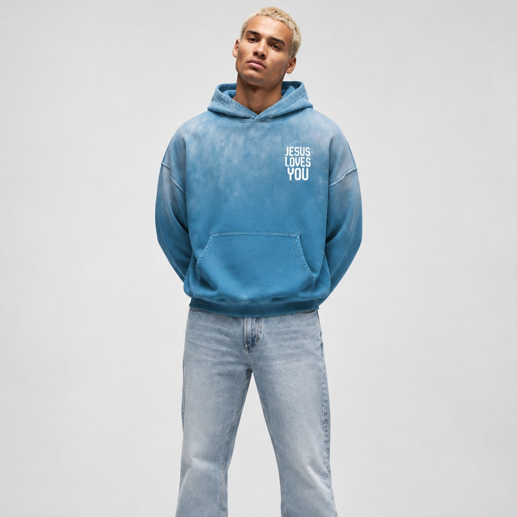 ''Jesus loves you'' Unisex Heavyweight Oversized Hoodie