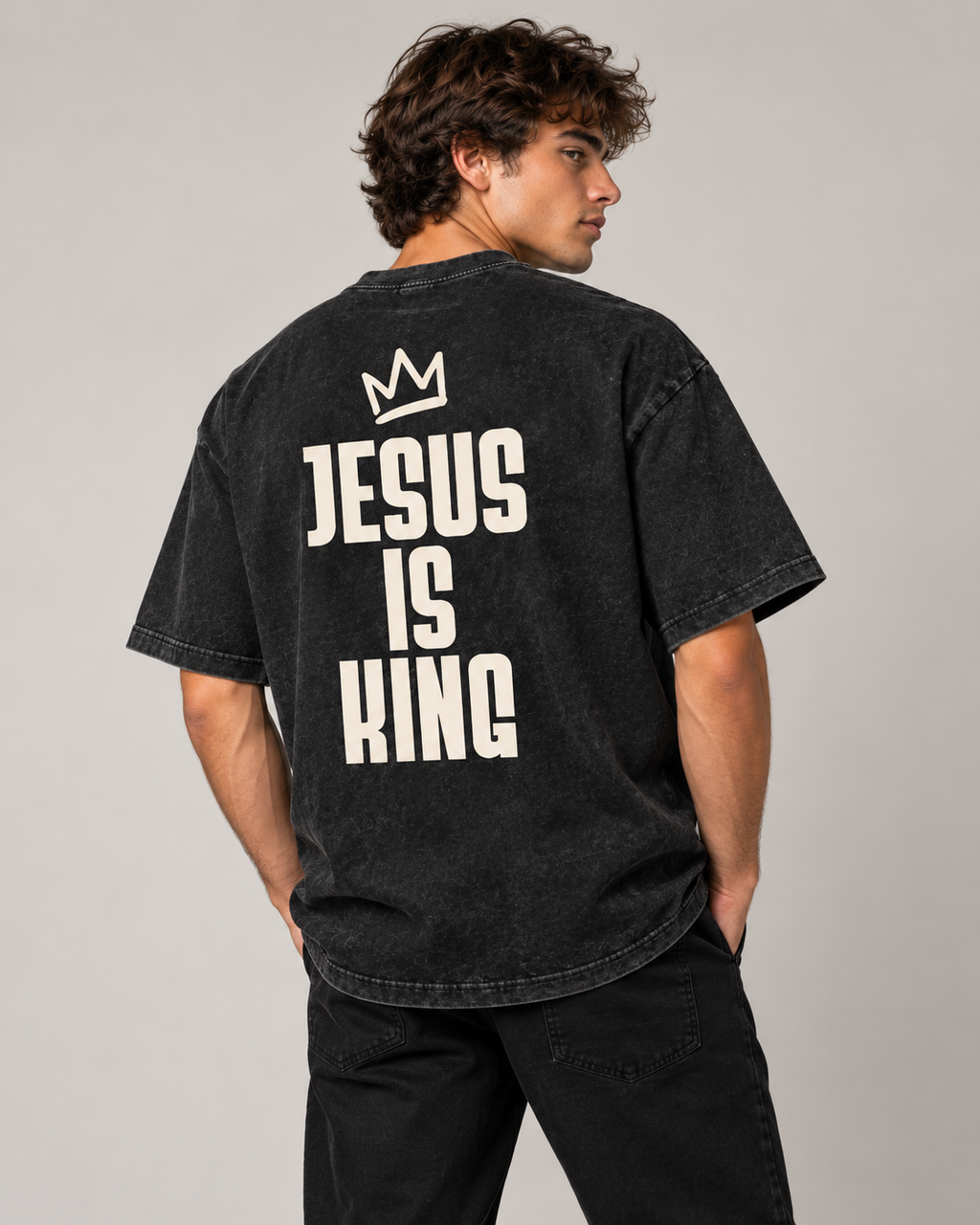 ''Jesus is King'' Unisex Oversized Cotton T-Shirt
